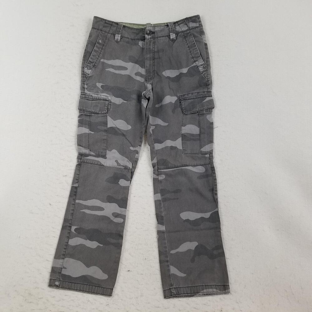 Roebuck &‎ Co Cargo Pants Mens 32x32 Gray Camo Cotton Utility Pockets Zip Fly